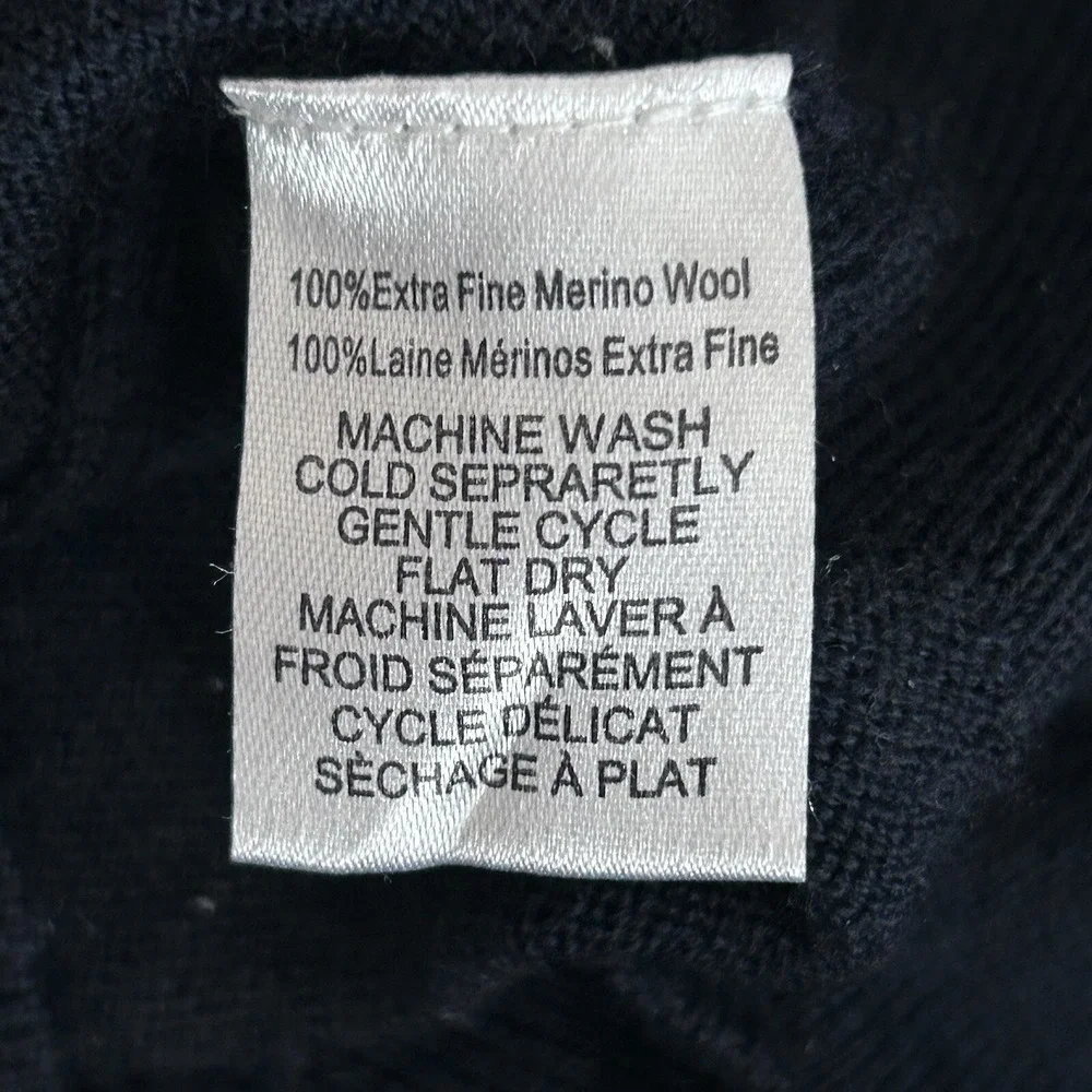 Untuckit Men's Sweater Zeppelin 100% Merino Wool Navy Blue Pullover Size XL Soft